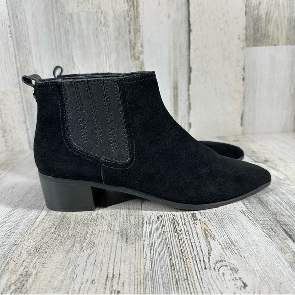 NYDJ Gilan Black Suede Ankle Chelsea Boots with Elastic Gore Inserts #1368 - Picture 5 of 12